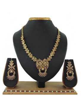 Artistic Beads Work Gold Rodium Polish Necklace Set