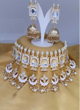 Artistic Moti Work Gold Rodium Polish Jewellery Set
