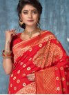 Astonishing Art Silk Red Designer Traditional Saree - 1