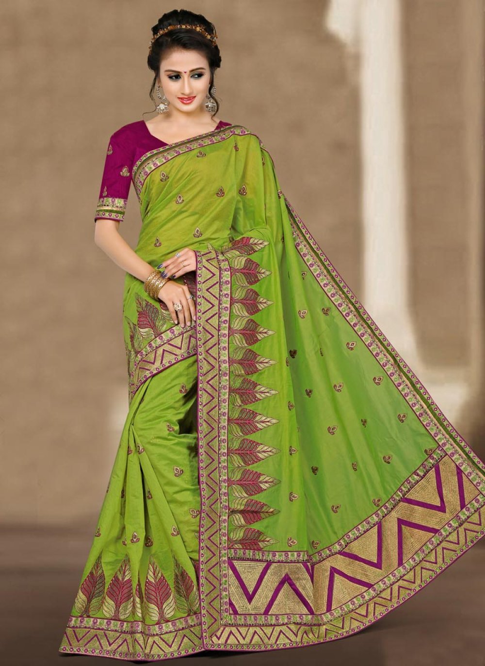 Buy Vairagee Women Yellow Woven Design Cotton Blend Manipuri Saree Online  at Best Prices in India - JioMart.