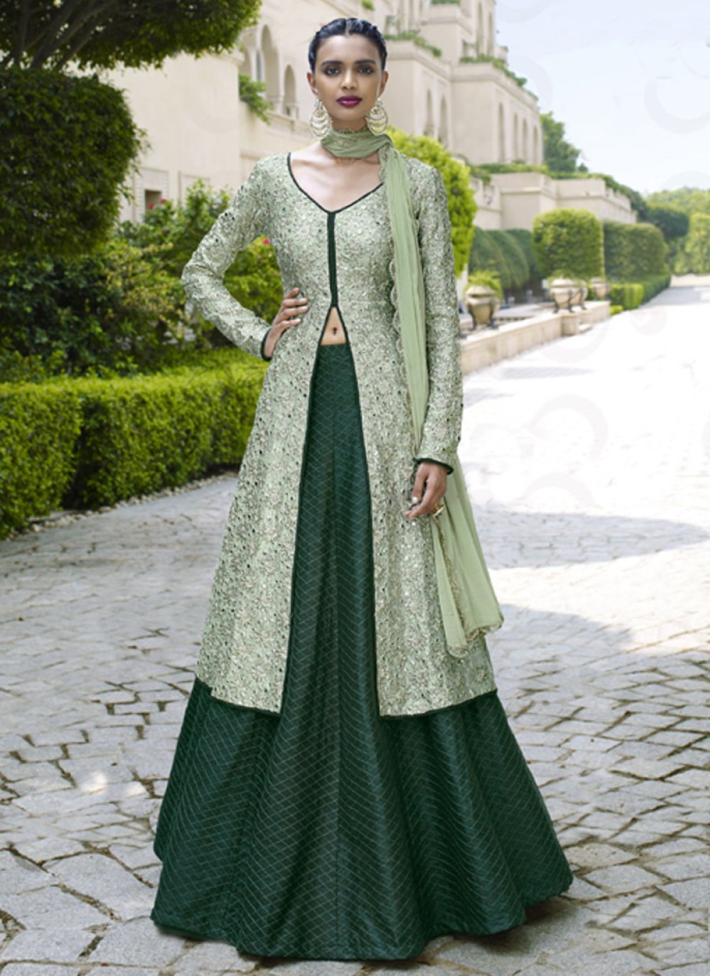 Beautiful Green Color Georgette Sequence Work Lehenga Choli With Dupat –  urban-trend.co.in