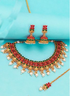 Attractive Alloy Beads Work Necklace Set