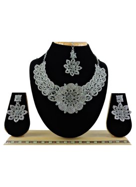Attractive Alloy Grey and Silver Color Necklace Set For Party