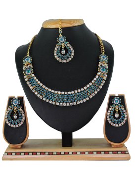 Attractive Alloy Stone Work Necklace Set For Festival