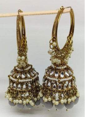 Attractive Beads Work Alloy Earrings For Festival