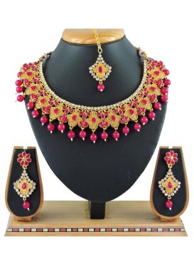 Attractive Gold and Rose Pink Gold Rodium Polish Necklace Set