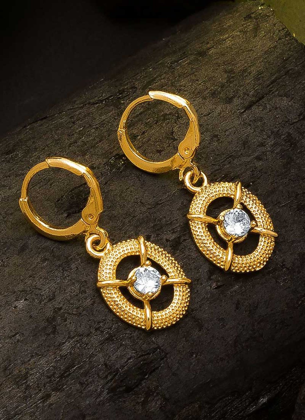 Awesome Gold Rodium Polish Alloy Earrings For Ceremonial