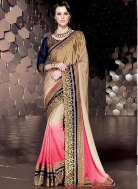 Awesome Rose Pink Color Silk Party Wear Saree