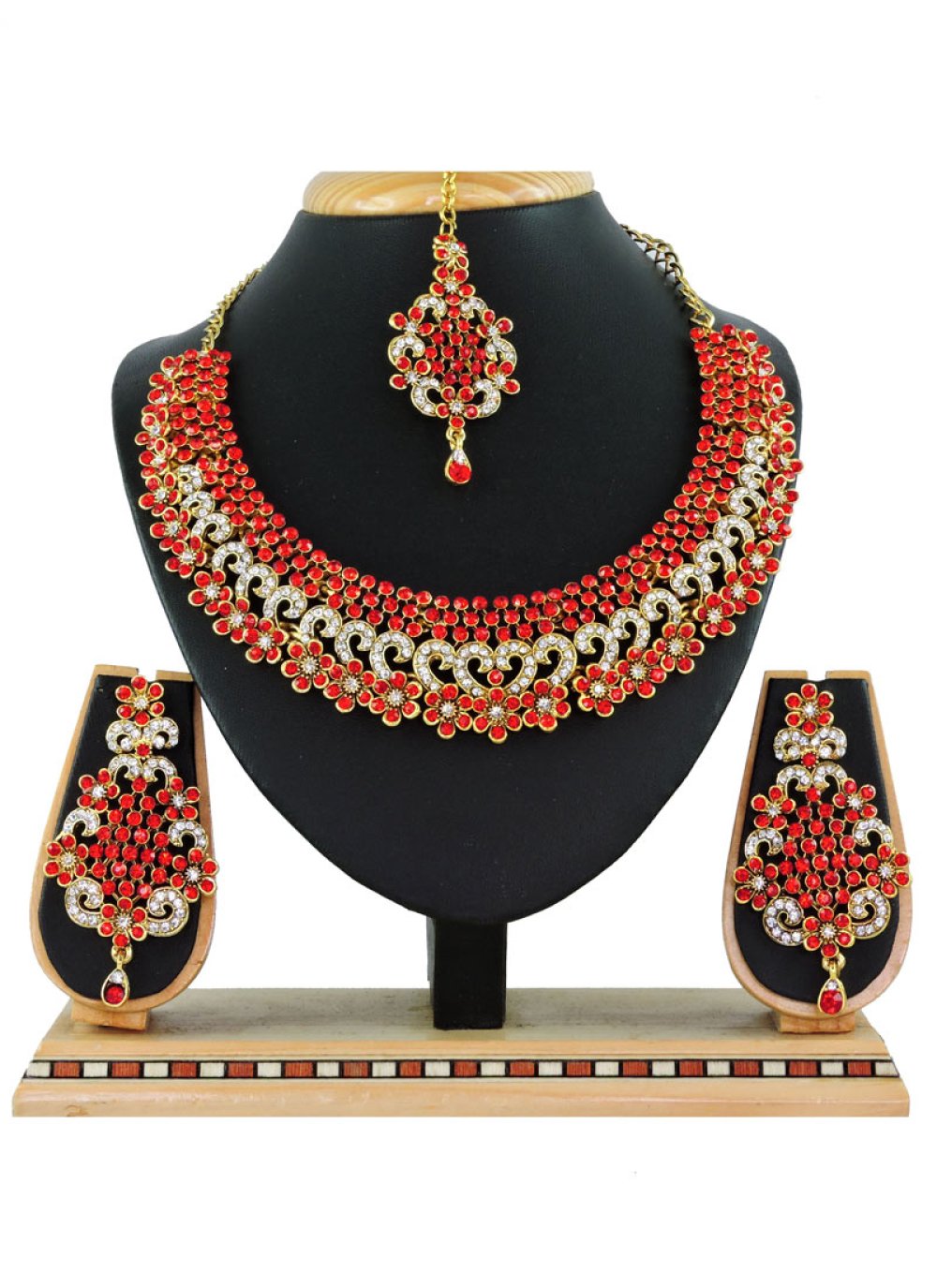 Awesome Stone Work Alloy Necklace Set For Bridal