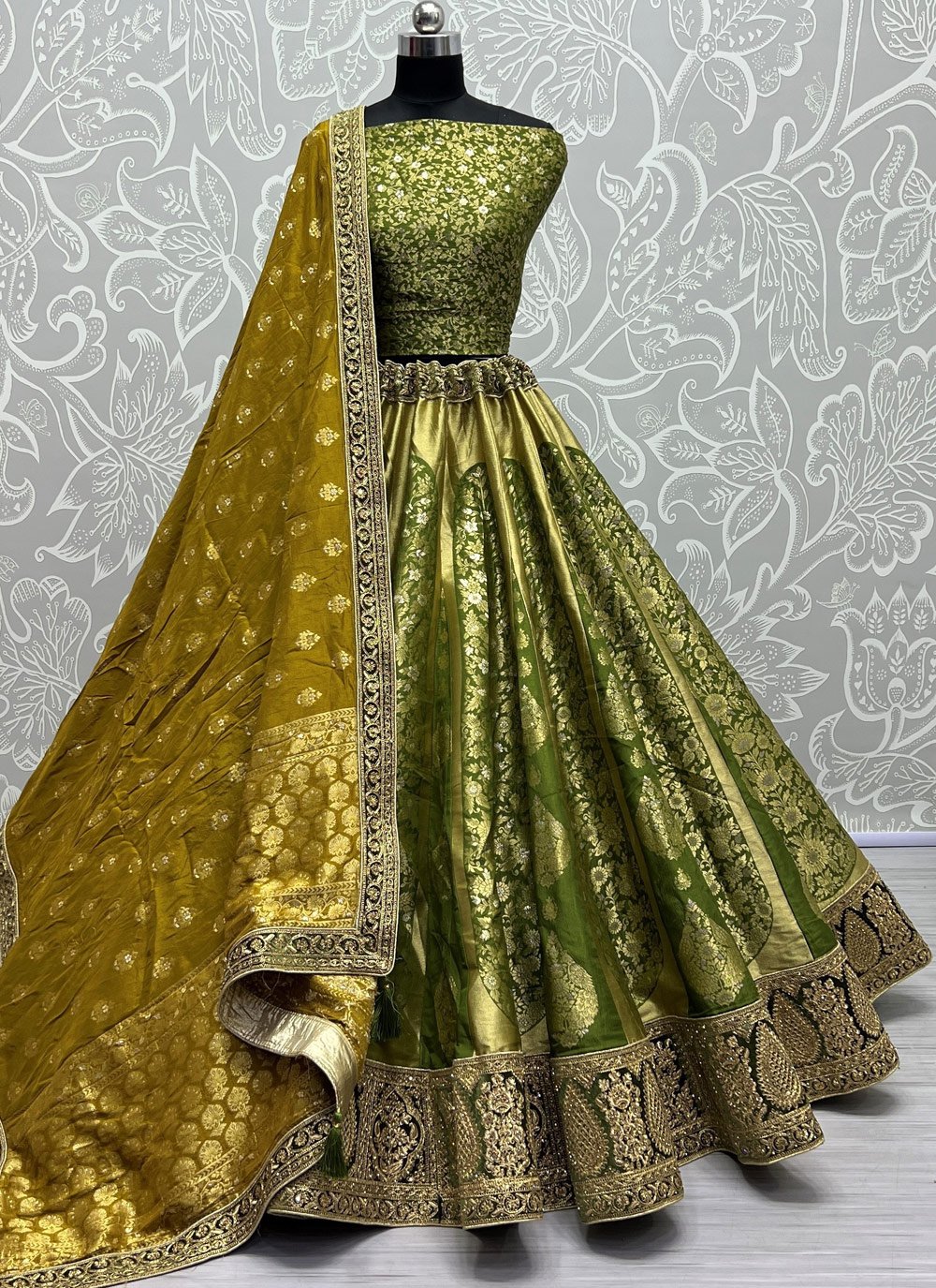 Banarasi Silk A Line Lehenga Choli For Bridal