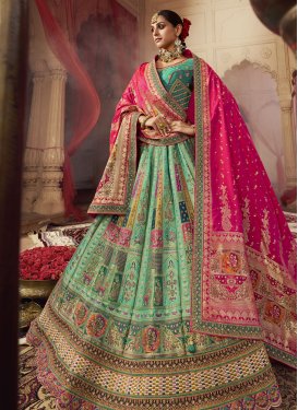 Banarasi Silk Designer A Line Lehenga Choli For Bridal