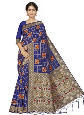 Banarasi Silk Designer Contemporary Saree For Casual