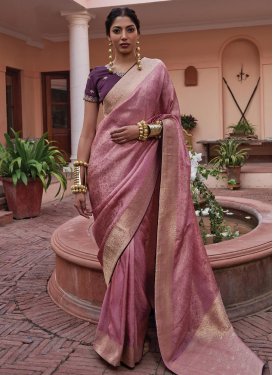 Banarasi Silk Designer Contemporary Style Saree For Festival