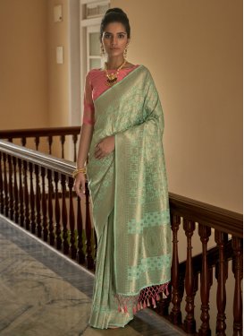 Banarasi Silk Designer Contemporary Style Saree For Festival