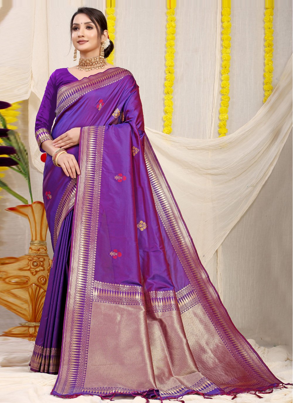 Banarasi Silk Designer Traditional Saree For Ceremonial