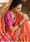 Banarasi Silk Peach Classic Designer Saree - 1