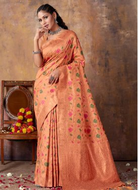Banarasi Silk Woven Work Designer Contemporary Style Saree