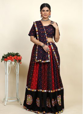 Bandhej Print Work A Line Lehenga Choli For Festival