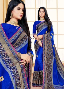 Bandhej Print Work Faux Chiffon Designer Contemporary Style Saree For Casual