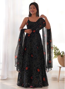 Bandhej Print Work Readymade Designer Gown
