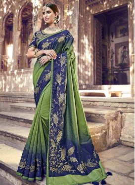 Beads Work Banarasi Silk Trendy Saree