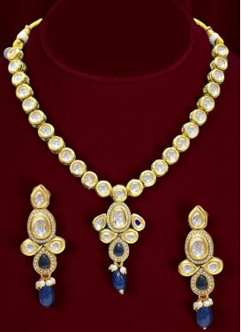 Beads Work Gold Rodium Polish Alloy Necklace Set For Festival