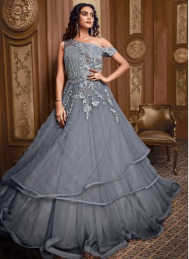 Beads Work Layered Designer Gown