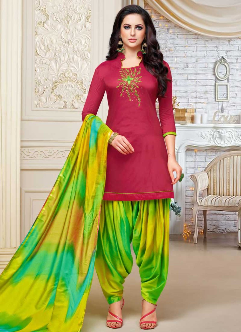 Buy Designer Semi Patiala Salwar Suit Online
