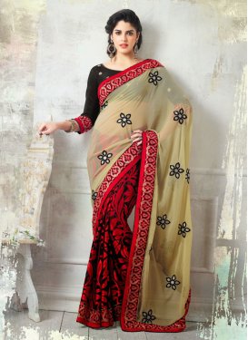 Beauteous Chiffon And Brasso Half N Half Party Wear Saree