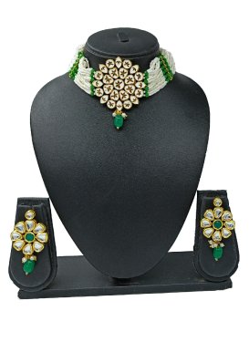 Beautiful Alloy Beads Work Necklace Set For Party