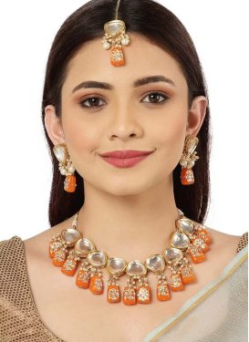 Beautiful Moti Work Necklace Set For Ceremonial