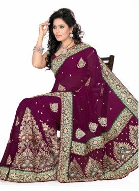 Beautiful Patch Work Georgette Party Wear Saree