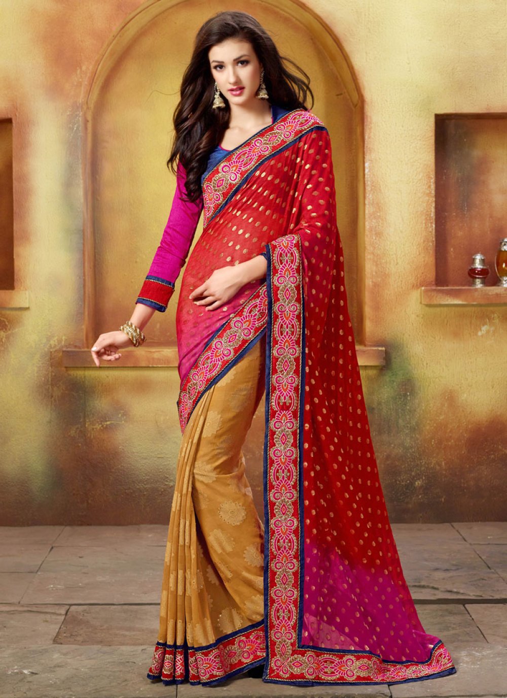 Half and half 2025 party wear sarees