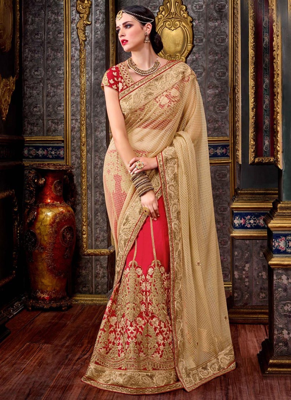 Lehenga Style Saree Draping: How to wear silk saree in lehenga style -  YouTube-sgquangbinhtourist.com.vn