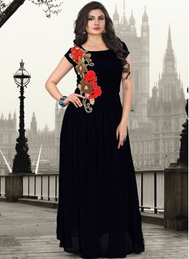 Bewitching Black Color Party Wear Readymade Gown