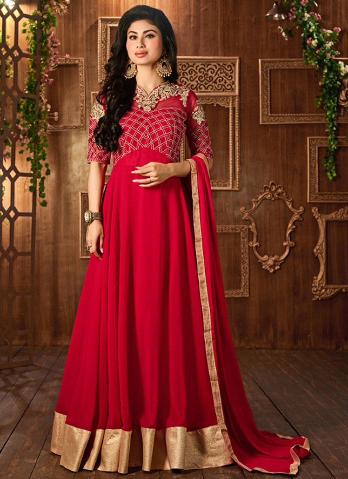 Mouni roy anarkali suit hotsell