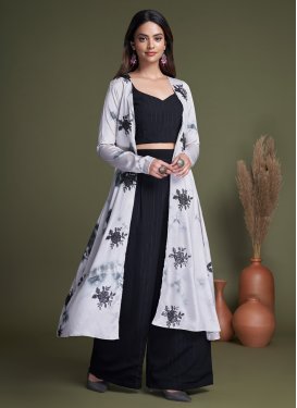 Black and Silver Color Readymade Designer Salwar Suit
