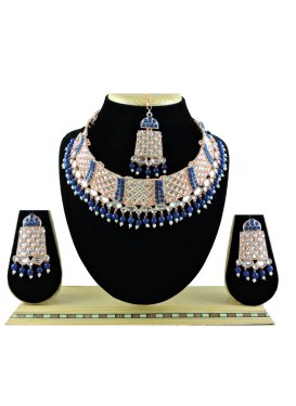 Blissful Alloy Beads Work Necklace Set