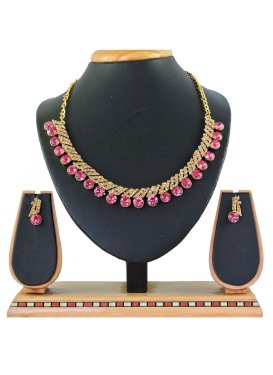 Blissful Alloy Stone Work Necklace Set For Party