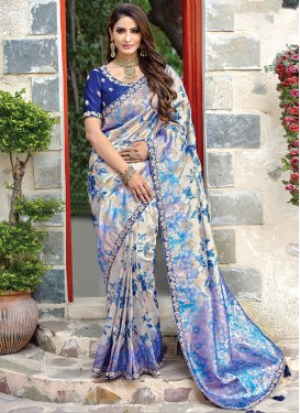 Blue Bridal Art Silk Designer Traditional Saree