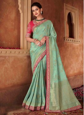 Border Work Traditional Saree For Bridal