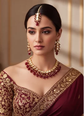 Brass Gold Rodium Polish Necklace Set