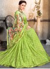 Brasso Abstract Print Printed Saree in Mint Green - 1