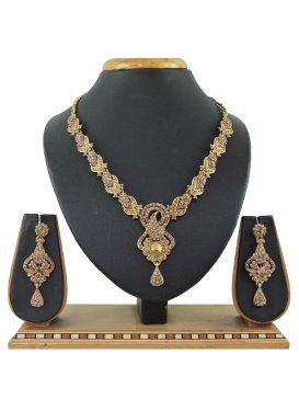 Catchy Alloy Beads Work Necklace Set