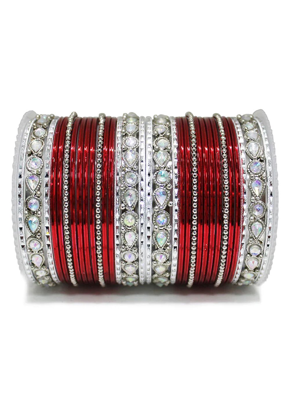 Catchy Stone Work Alloy Bangles For Festival