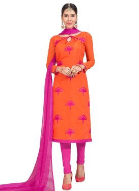 Chanderi Cotton Pant Style Designer Salwar Suit For Casual