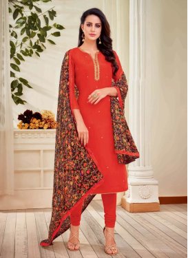 Chanderi Cotton Trendy Churidar Salwar Suit For Casual