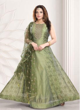 Chanderi Silk Cutdana Work Readymade Designer Gown