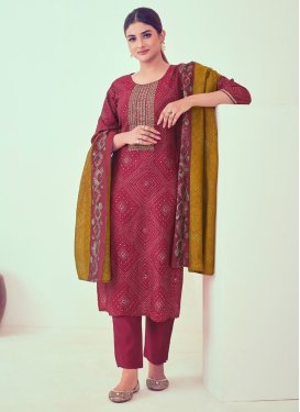 Chanderi Silk Designer Straight Salwar Suit