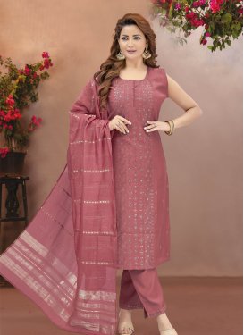 Chanderi Silk Embroidered Work Readymade Designer Salwar Suit